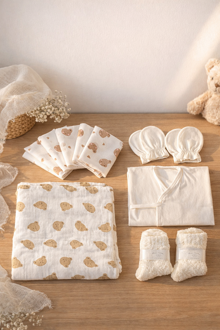 SOONDANG 신생아 출산준비물 세트, 손수건20,손싸개5,배냇저고리2,블랭킷1,수면양말2