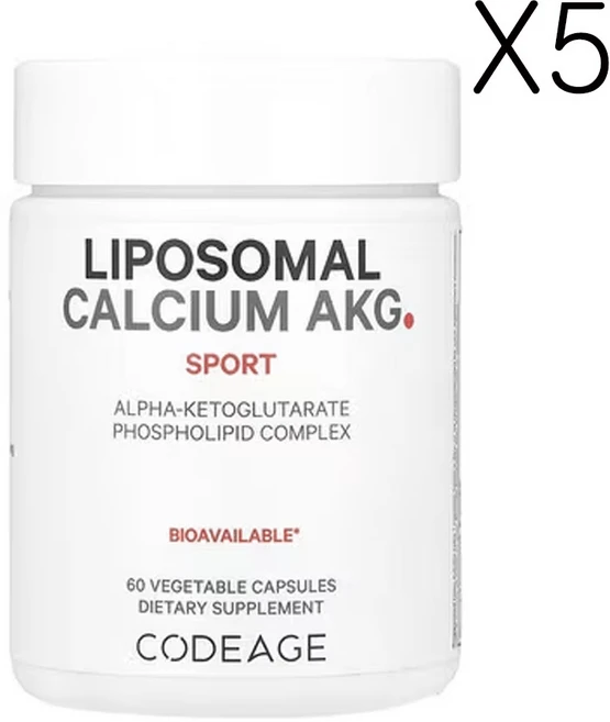 코드에이지 리포소말 칼슘 AKG 스포츠 700mg 60베지캡슐, 5개, 60정 - 쿠팡