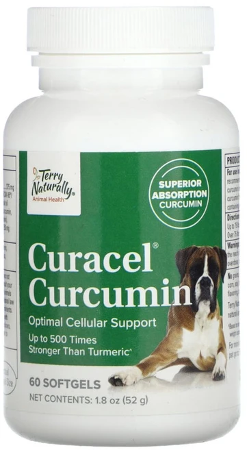 테리네추럴리 Curacel 커큐민 옵티멀 세포 지원 반려견용 소프트젤 60정, 1개 - 쿠팡