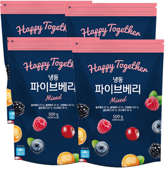[생활앤] 냉동 파이브베리 500g, 4개