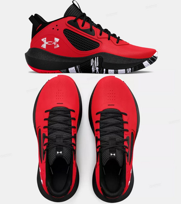 언더아머 락다운 6 주니어 레드 경량 하이탑 운동화 농구화 데일리화