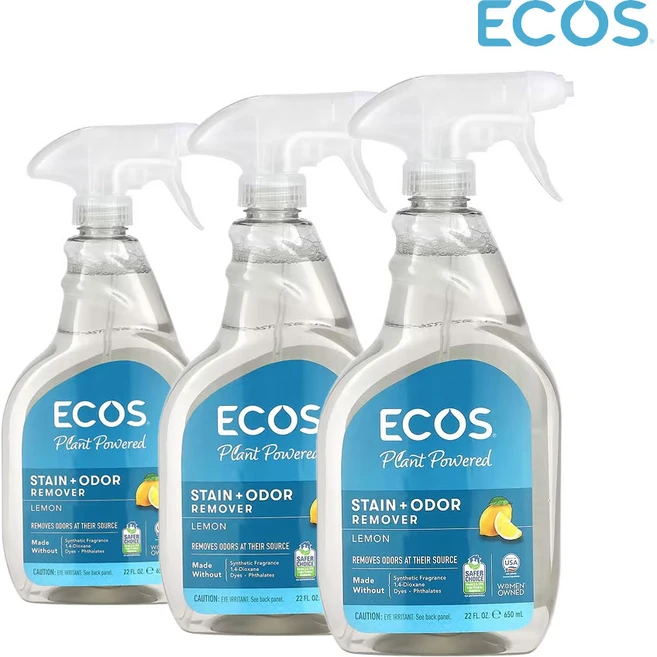 얼스 프렌들리 프로덕트 에코스 얼룩 카펫청소 애완동물 냄새 제거제 레몬향 650ml 3개 - 쿠팡