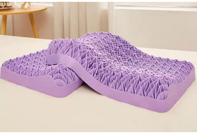 [판매1위] 친환경 신소재 TPE 슬림온 기능성베개 숙면 경추 거북목 일자목 도움 커버포함, 베개/퍼플  커버/화이트, 1개