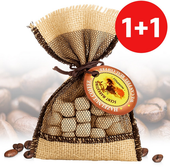 헤즐넛 커피방향제 1+1 커피주머니 탈취제 실내차량용, 헤이즐넛, 1개