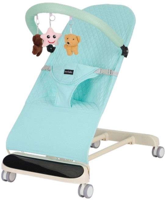 ben baby 嬰兒搖搖椅, 綠色燈光音樂藍芽 輪子 玩具架