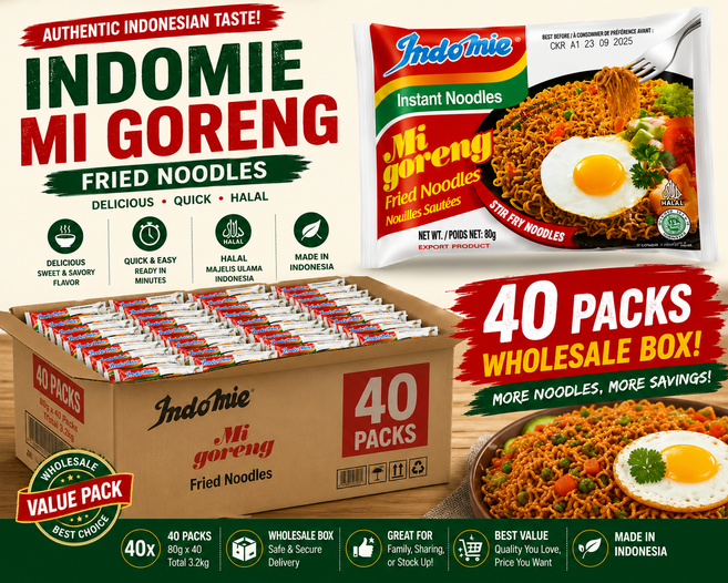 Indomie Mi Goreng Instant Fried Noodles, 40개