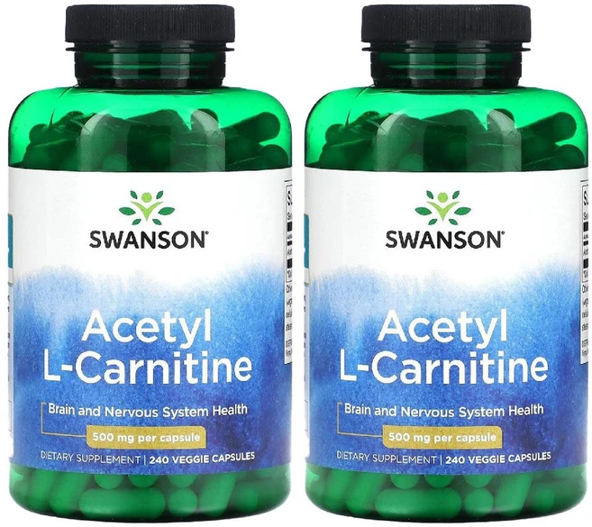 스완슨 Acetyl L-카르니틴 500mg 240 베지캡슐, 240개입, 2개, 240정 - 쿠팡