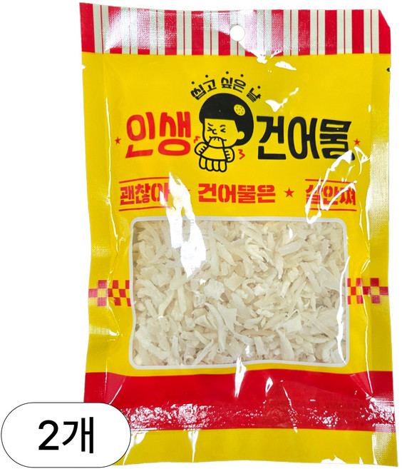 [인생건어물] 형기네 짧은백진미채 100g 2봉 (만능간장소스2개 증정) 건어물 대용량 업소용, 2개