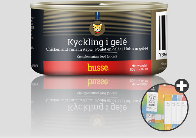 후새 고양이 습식사료 주식 튜나 치킨 파우치 캔, 후새 치킨젤리 캔 + 우리집상전 사은품, 15개, 80g