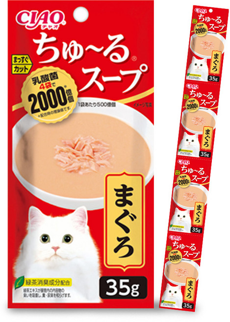 이나바 차오 츄르 고양이 간식, 참치, 140g, 6개