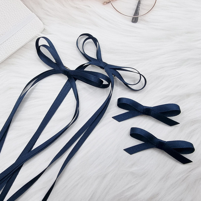 에떼리본 슬림 발레코어 리본집게핀4P H136