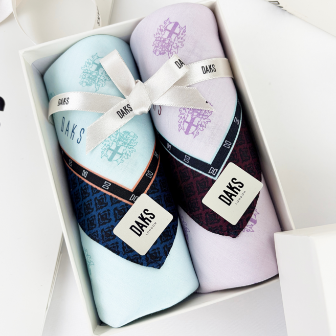 닥스 손수건 면100% 나염 남녀공용 선물포장 쇼핑백
