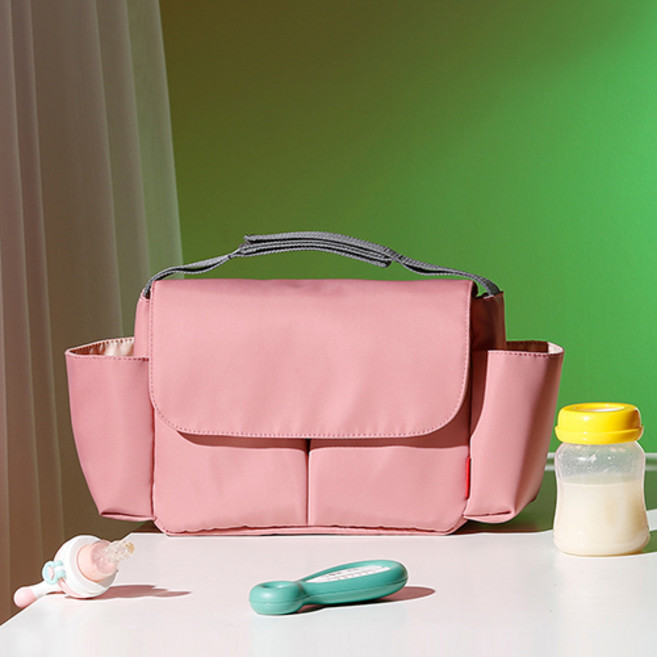 insular 정품 유모차 걸이형 베이직 다용도 가방, 핑크, 핸디형