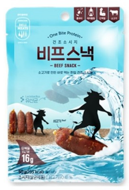 존쿡델리미트 비프스낵 육포 50g / 소고기 건강 간식 안주 미트 프로틴, 1개