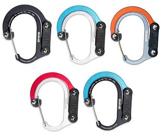 GEARAID 기어에이드 히어로클립 미니 포켓훅 카라비너 가방걸이, 스텔스블랙, 6개