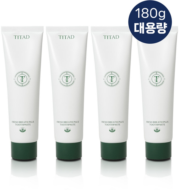티타드 프레시 브레스 플러스 치약, 180g, 4개