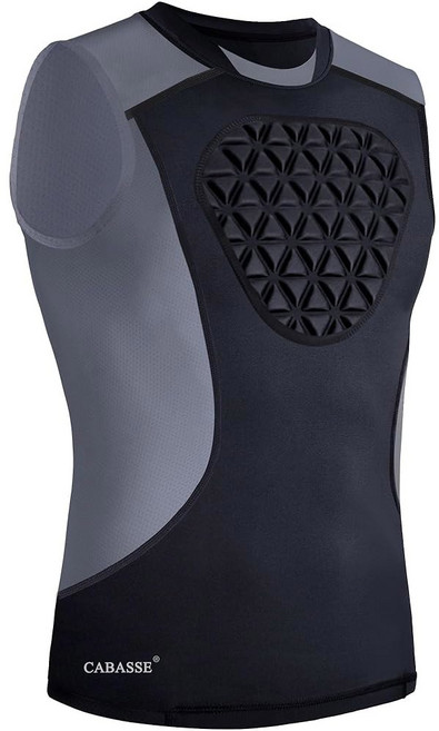 야구 축구 T볼 라크로스 & 골키퍼용 카바스 유소년 가슴 보호대 하트 가드/스턴 프로텍션 셔츠, X Small, White/G y C wne, 1개