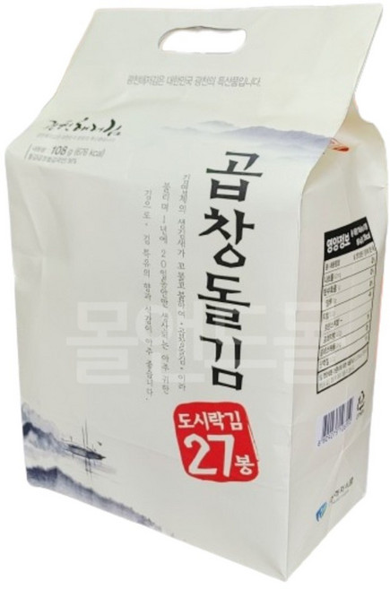 광천해저김 곱창 돌김 도시락김 4g x 27봉, 27개
