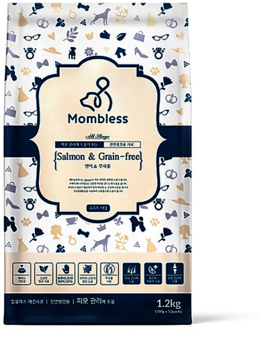 맘블레스 무곡물 그레인프리 습식사료 연어 피모관리, 1.2kg, 1개, 닭