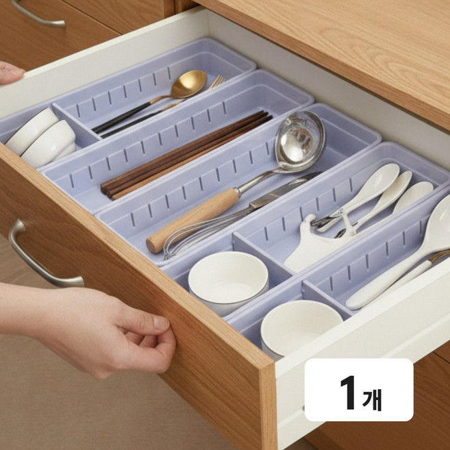 제이롭 다용도 칸막이 분리 길이조절 대형 수납 정리함, 1개, 클래식 화이트