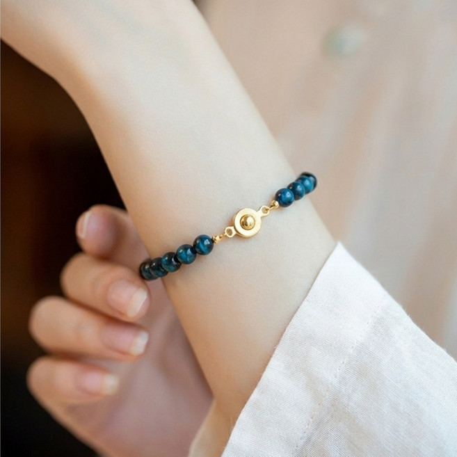 AJ 천연호안석 원석 팔찌 행운 재물운