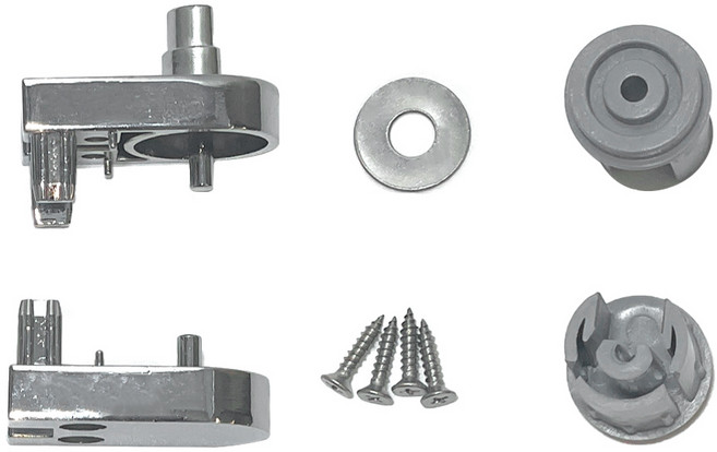 무타공힌지 샤워부스 상하브라켓 CD-115 코아스 전용 샤워실 샤워장 유리문 부품부속, 1개, 실버