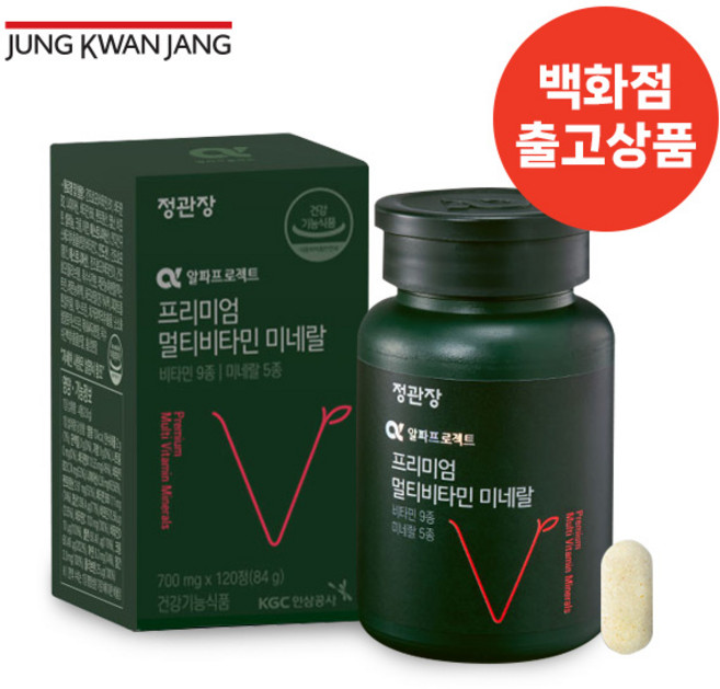 알파프로젝트 프리미엄 멀티비타민 미네랄 700mg 120정, 1박스