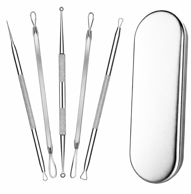 테네져 10기능 5종 스테인리스 피지 여드름 블랙헤드 제거 압출기 세트, 1개