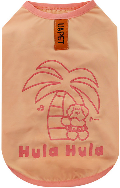 유앤펫 강아지 호놀룰루 야광 쿨나시(자외선 차단 UPF 50+), 오렌지, 1개