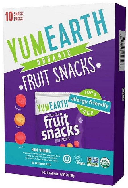 야미얼스 트로피컬 프루트 스낵 과일맛 젤리 19.8g 35팩 140653, 0.7 Ounce (Pack of 10), 과일