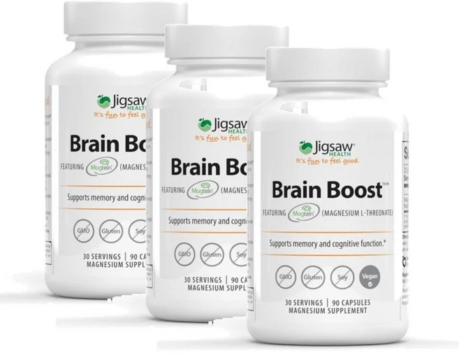 직소헬스 브레인 부스트 트레온산 마그네슘 캡슐 Jigsaw Health Brain Boost, 3개, 90정 - 쿠팡