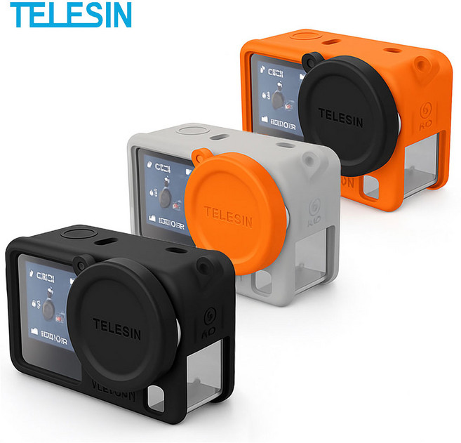 텔레신 DJI 오즈모액션6용 실리콘 프로텍터 커버 블랙, 1개, PTC-11