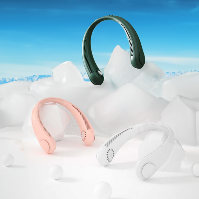 아이스윈드 넥선풍기 휴대용 미니 무소음 목걸이 선풍기, 퓨어화이트, 1