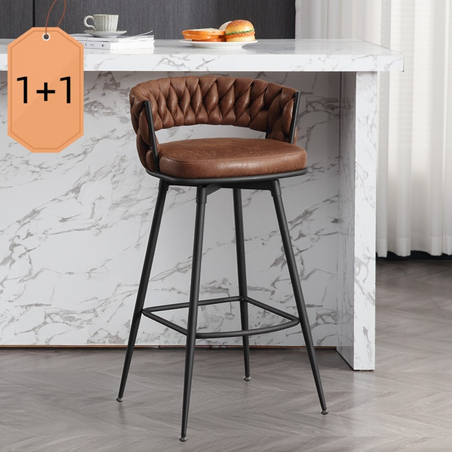 높은 홈바 의자 홈바 체어 실내 의자 1+1 BY-9009, 다크브라운-9009, 1개