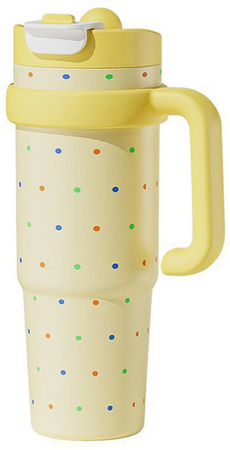 Tiger Pavilion 아이스 킹 듀얼 드링크 보온 텀블러, 1개, 1000ml, 옐로