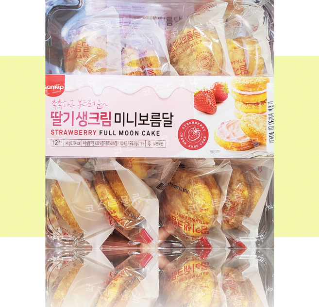 [트레이더스] 삼립 딸기 생크림 미니보름달 12개입, 540g, 1개