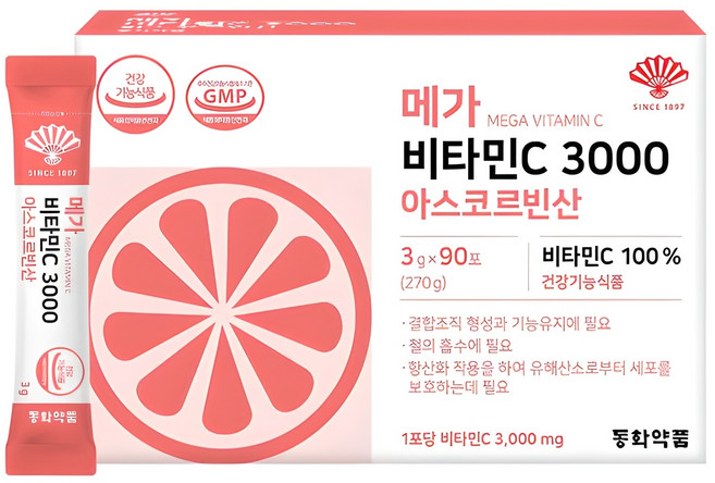 동화약품 메가 비타민C 3000 아스코르빈산, 270g, 1개