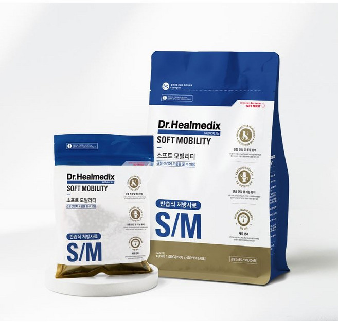 닥터힐메딕스 소프트모빌리티 S/M sm 강아지 관절 반습식 사료 1kg, 1개, 관절+장건강
