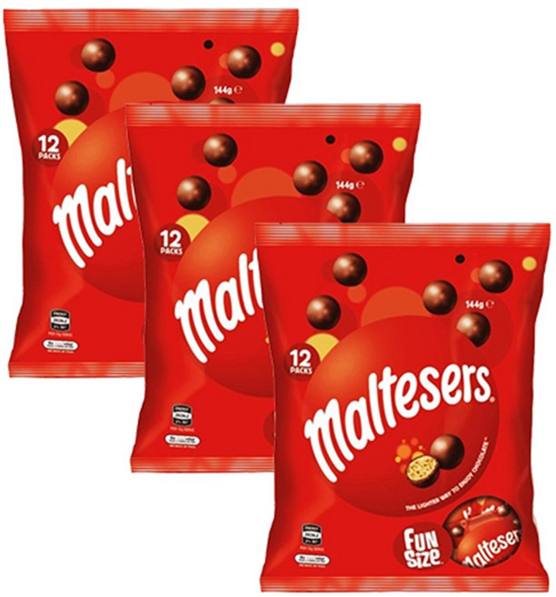 몰티져스 밀크 초콜릿 펀사이즈, 144g, 3개