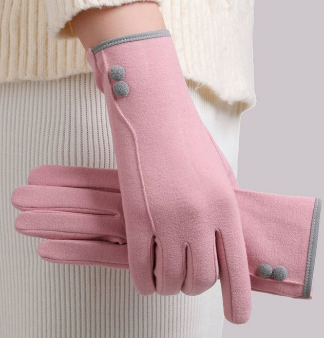 티쯔 벨벳 스판 융 스마트터치 방한 겨울 슬림 여성장갑