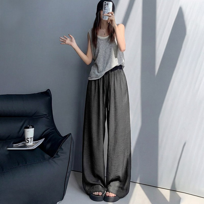 ROYAI ONE 시원한 여성 여름바지 편한 냉감 와이드팬츠