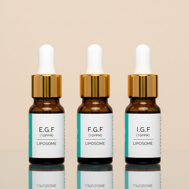 랑팡 EGF FGF IGF 3GF 리포좀 원액 100% 겉탄력 속탄력 시너지 앰플 3종 세트, 1세트, 10ml