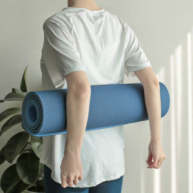 운동용매트 얇은 요가 푸쉬업 충격완화 홈짐 양면 매트, 데이즈핏TPE요가매트 10mm 퍼플