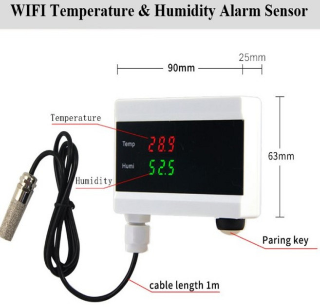 쿠쿠스토어 스마트 홈 Tuya WIFI 온도 및 센서 var SmartLife 온도계(LCD 디스플레이 포함) 조절기 컨트롤, 01 1M Cable