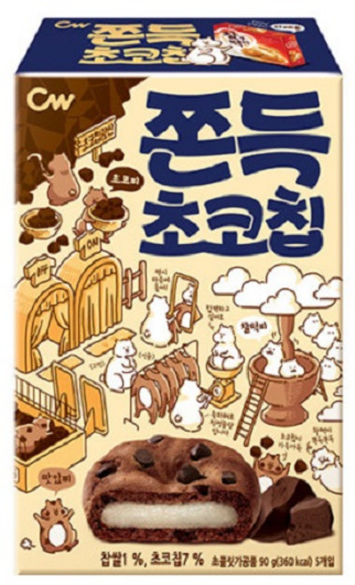 청우식품 쫀득 초코칩 쿠키, 90g, 1개