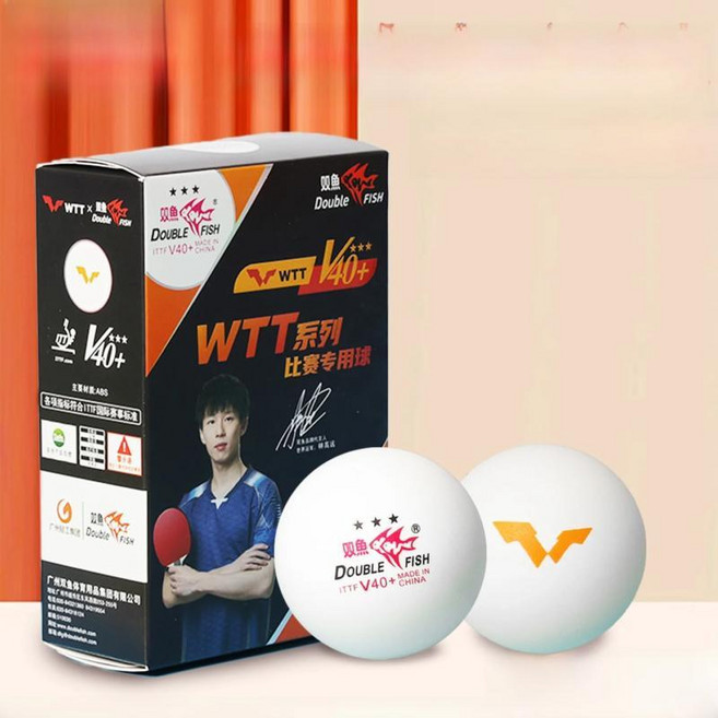 청두 세계 선수권 대회 공식 3성급 탁구공 더블 피쉬 3성급 V40+ 탁구공, 01 White 3 Balls