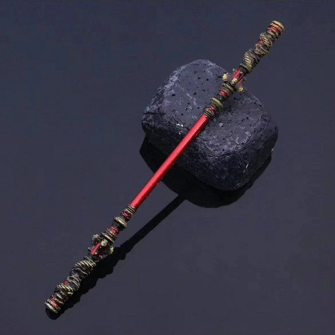 黑神話悟空遊戲周邊 如意金箍棒 齊天大聖 金箍棒擺件 孫悟空 金屬工藝品 送男友 生日禮物 交換禮 送同學 酷帥擺件, 1個, 銅色如意金箍棒 22cm