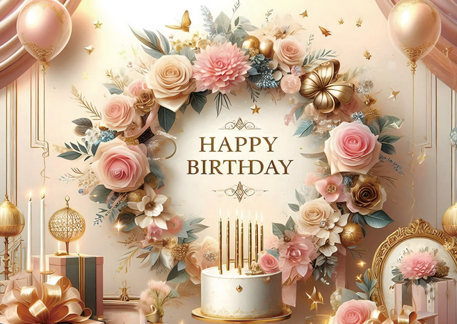 아라홍스 플라워 3D입체 생일파티 현수막 가랜드, 1개, 핑크플라워