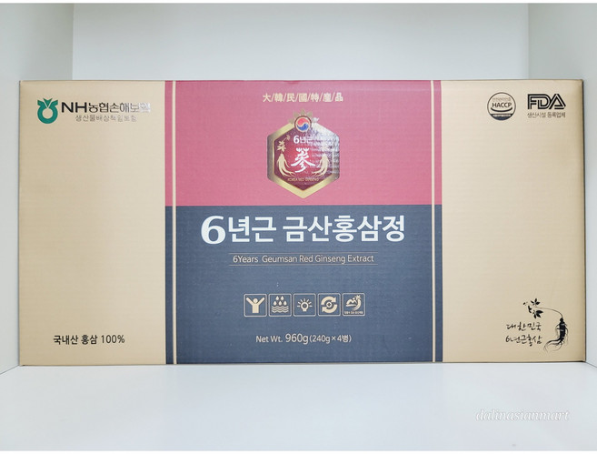6년근 금산홍삼정골드 홍삼농축액 함량이 높은 진짜 홍삼정, 4개, 240g
