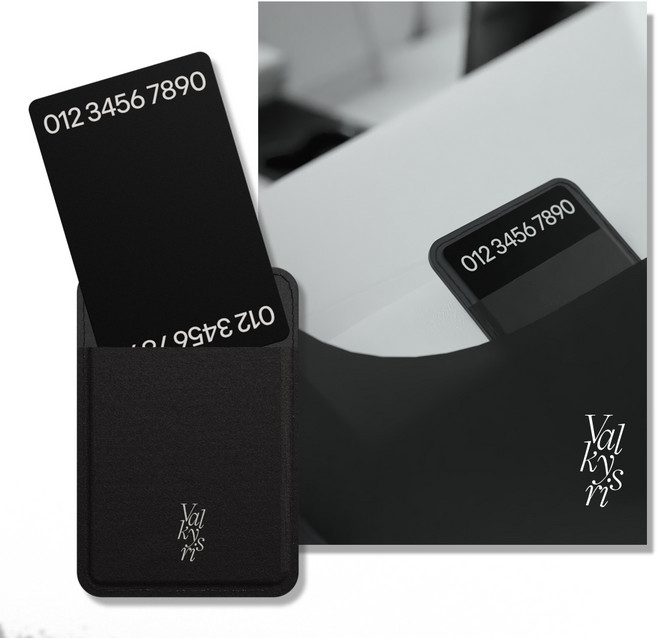 발키리스 쓰윽 양면 끼우는 주차번호판, 1개, 블랙